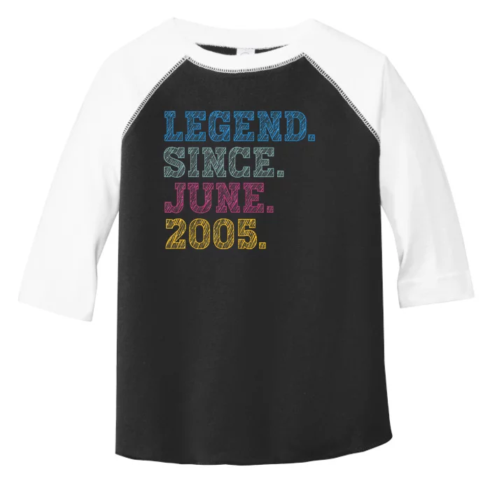 18YearOld Legend Since June 2005 18th Birthday Toddler Fine Jersey T-Shirt