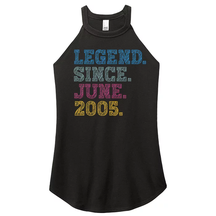 18YearOld Legend Since June 2005 18th Birthday Women’s Perfect Tri Rocker Tank