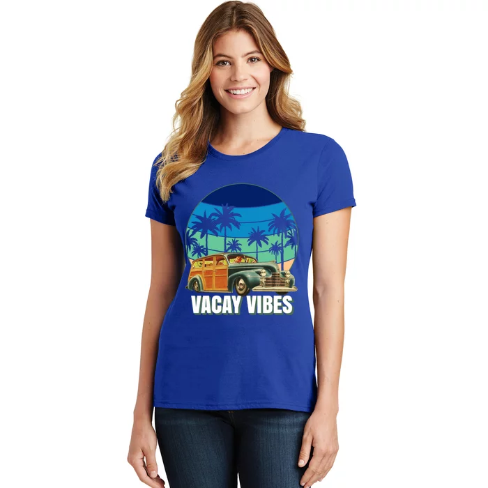 1940's Lowrider Station Wagon Vacay Vibes Family Vacation Gift Women's T-Shirt