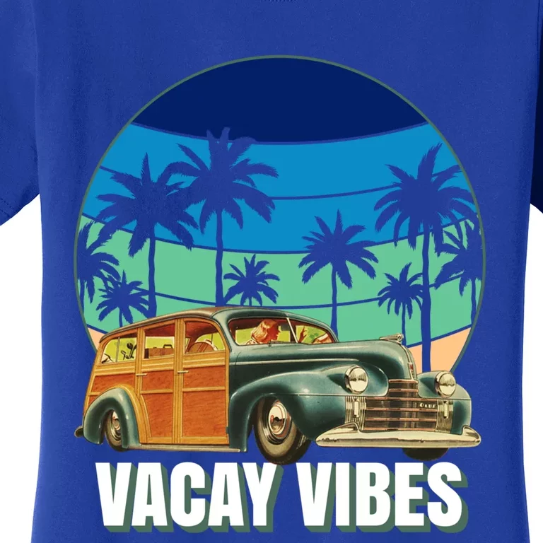 1940's Lowrider Station Wagon Vacay Vibes Family Vacation Gift Women's T-Shirt