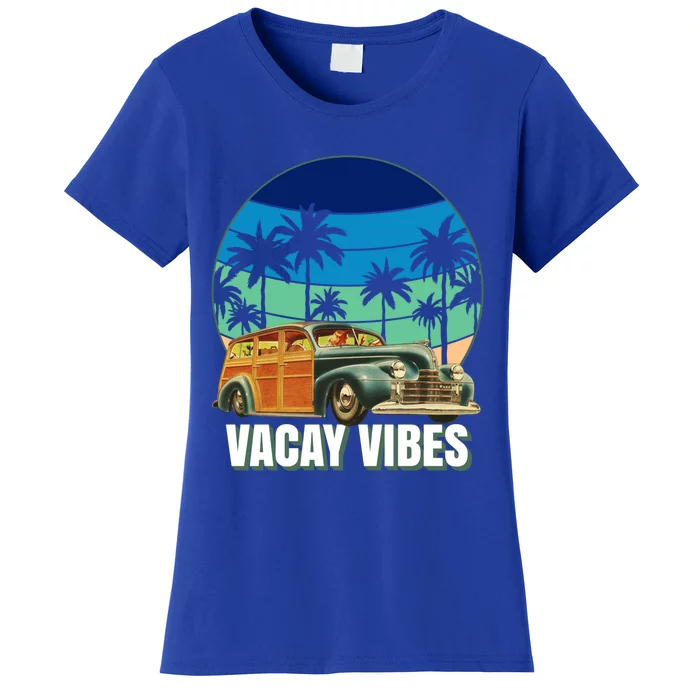 1940's Lowrider Station Wagon Vacay Vibes Family Vacation Gift Women's T-Shirt