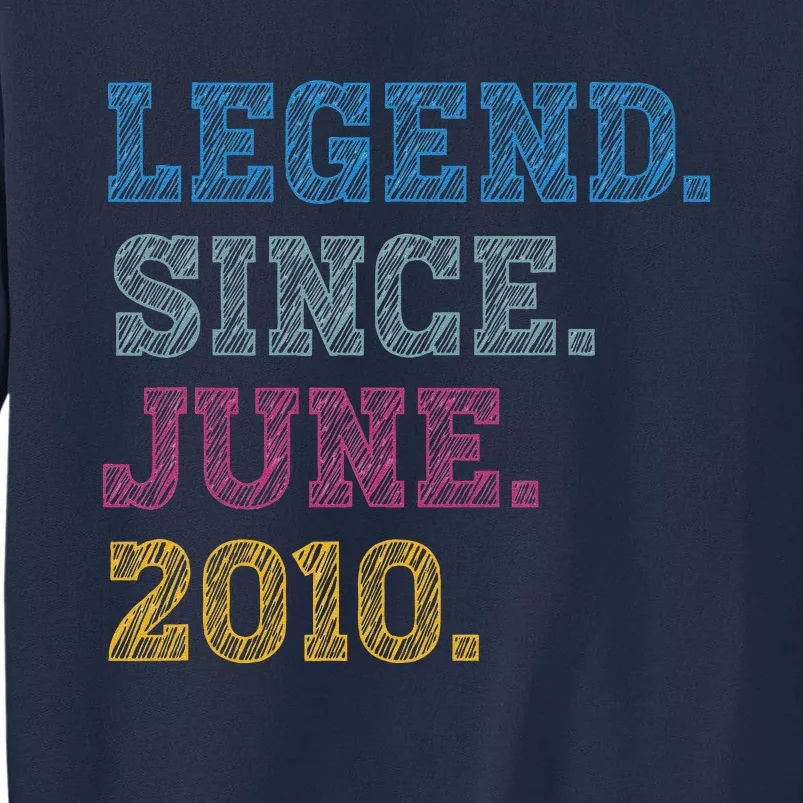 13YearOld Legend Since June 2010 13th Birthday Tall Sweatshirt