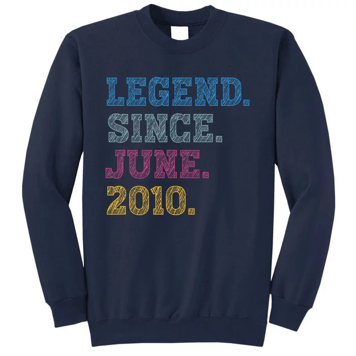 13YearOld Legend Since June 2010 13th Birthday Tall Sweatshirt