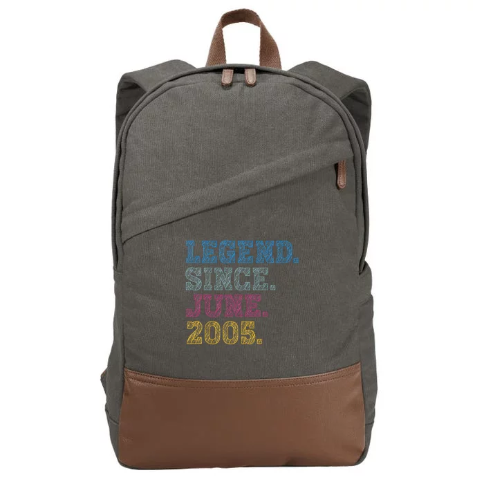 18YearOld Legend Since June 2005 18th Birthday Cotton Canvas Backpack