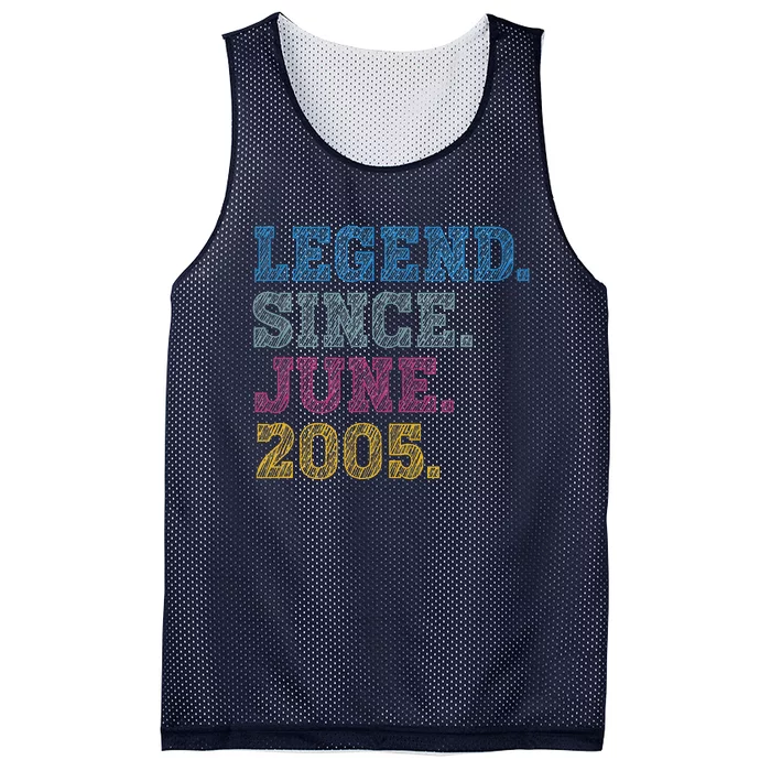 18YearOld Legend Since June 2005 18th Birthday Mesh Reversible Basketball Jersey Tank