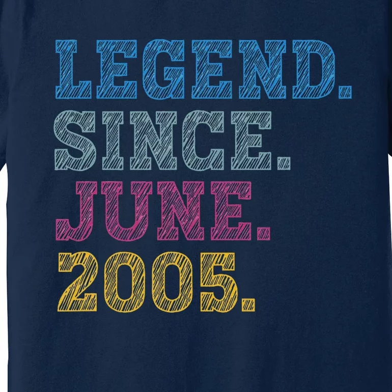 18YearOld Legend Since June 2005 18th Birthday Premium T-Shirt