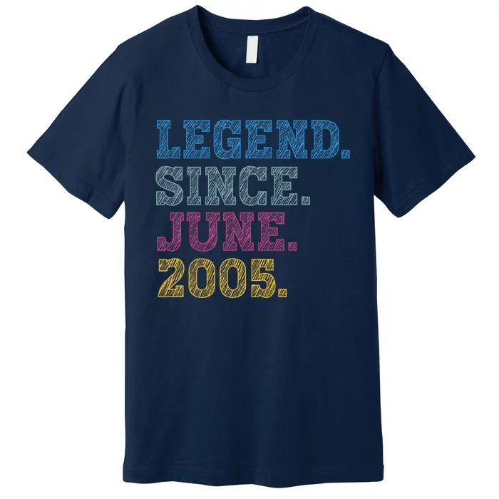 18YearOld Legend Since June 2005 18th Birthday Premium T-Shirt