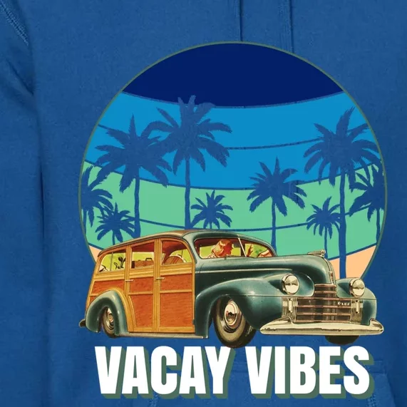 1940's Lowrider Station Wagon Vacay Vibes Family Vacation Cute Gift Premium Hoodie