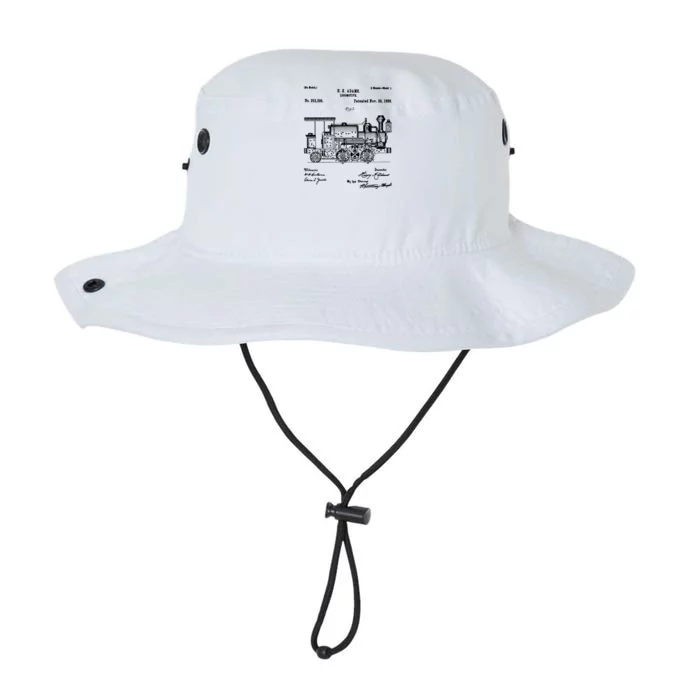 1886 Locomotive Steam Train Gift Retro Patent Blueprint Gift Legacy Cool Fit Booney Bucket Hat