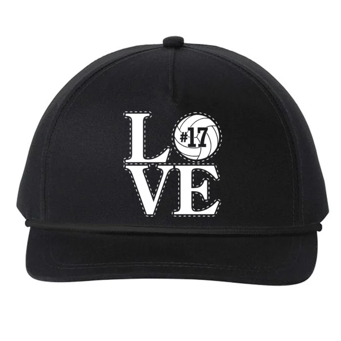 #17 Love Volleyball Mom Dad Proud Fan Gift Snapback Five-Panel Rope Hat