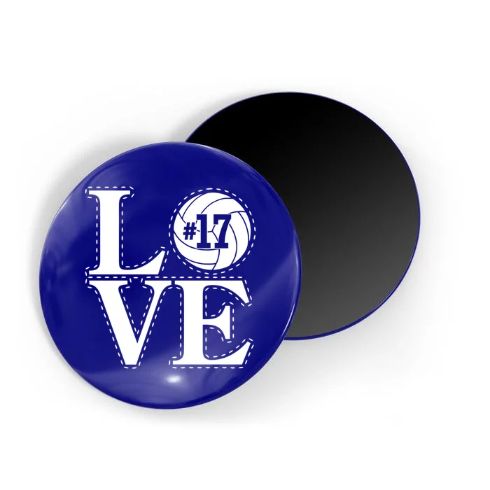 #17 Love Volleyball Mom Dad Proud Fan Gift Magnet