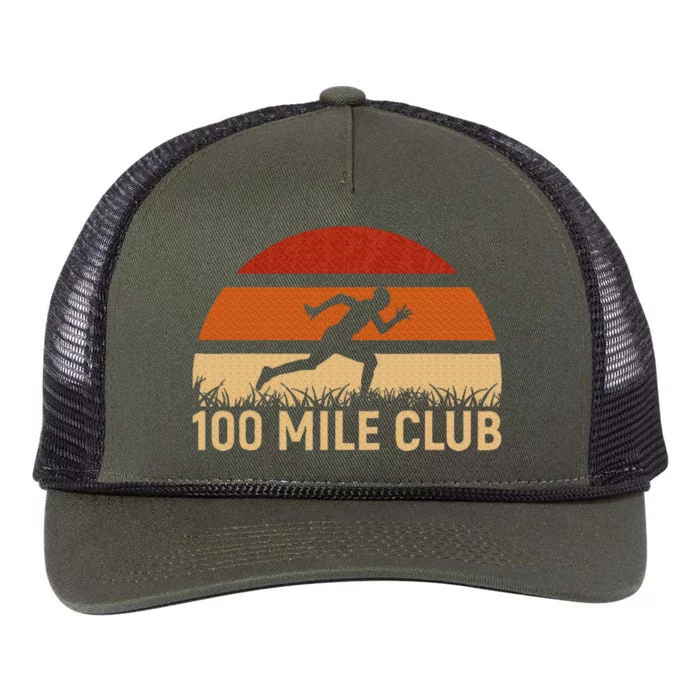 100 Mile Club Ultra Running Ultra Marathon Runner Retro Rope Trucker Hat Cap