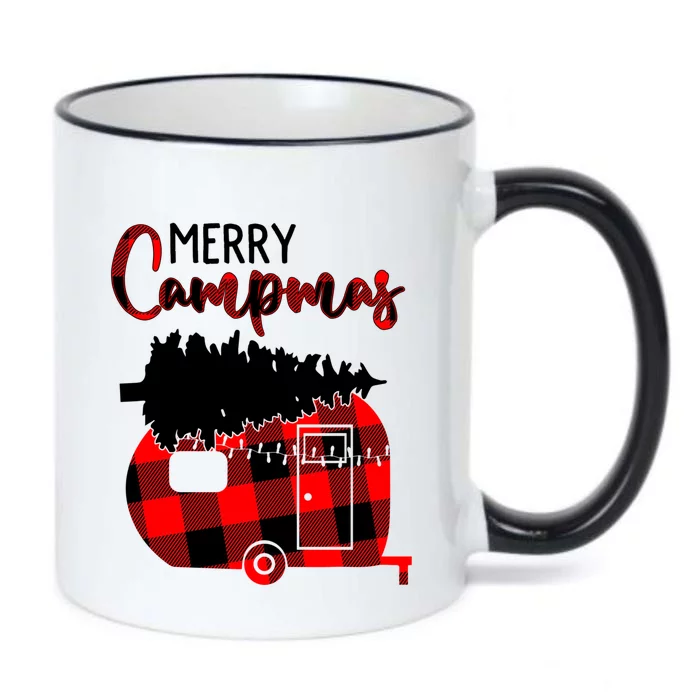 1kyl Merry Campmas Christmas Xmas Plaid Camping Rv Camper Meaningful Gift Black Color Changing Mug