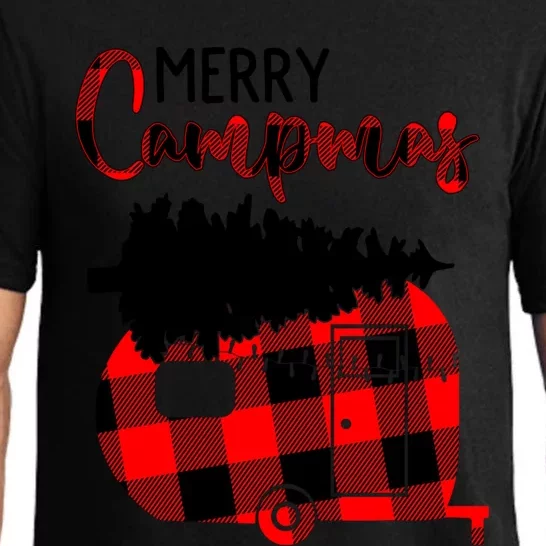 1kyl Merry Campmas Christmas Xmas Plaid Camping Rv Camper Meaningful Gift Pajama Set