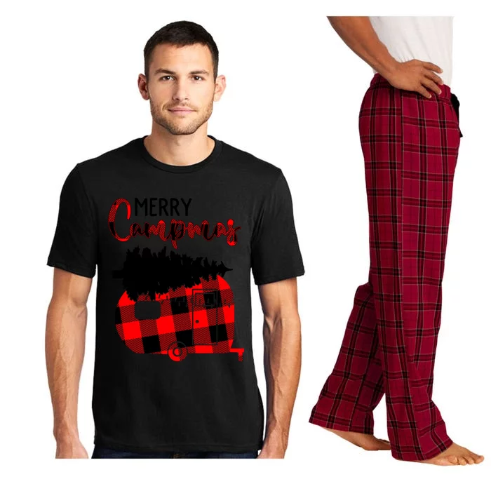 1kyl Merry Campmas Christmas Xmas Plaid Camping Rv Camper Meaningful Gift Pajama Set