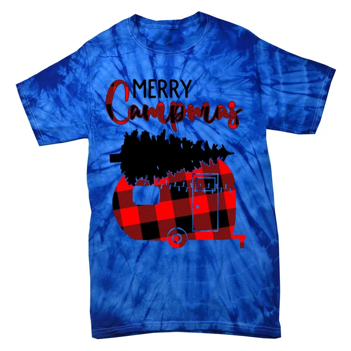 1kyl Merry Campmas Christmas Xmas Plaid Camping Rv Camper Meaningful Gift Tie-Dye T-Shirt