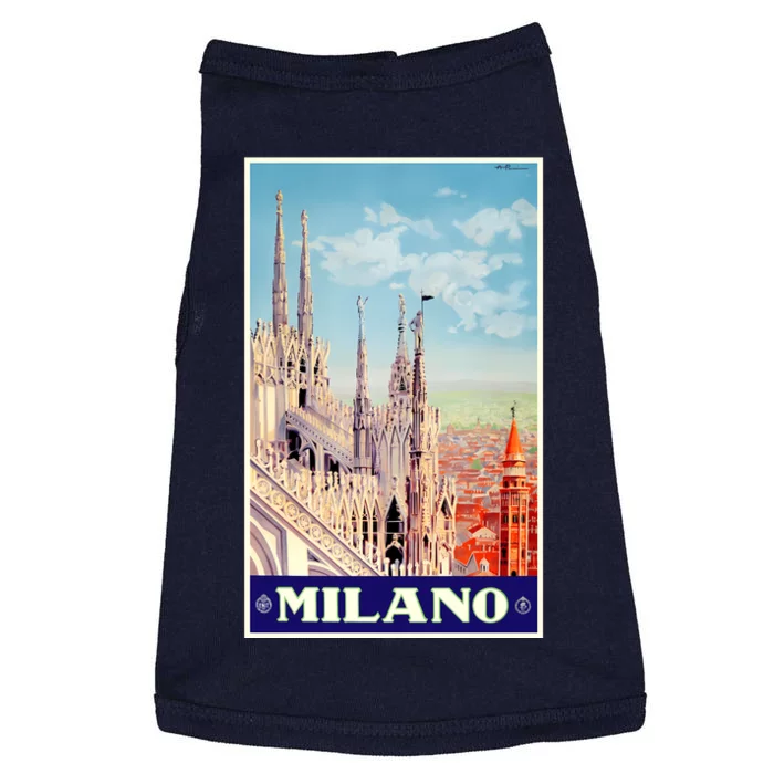 1930 Milan Cathedral Italy Travel Poster Doggie Tank