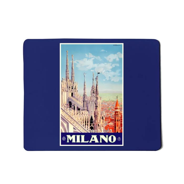 1930 Milan Cathedral Italy Travel Poster Mousepad