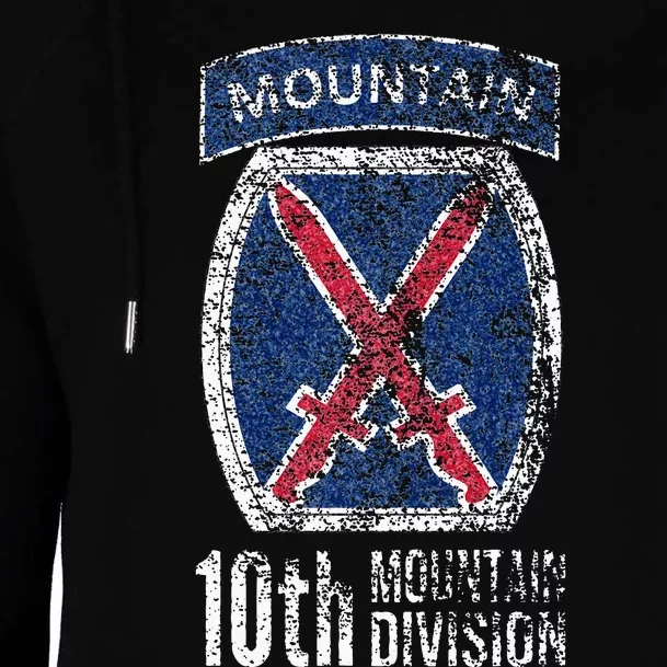 10TH MOUNTAIN DIVISION ARMY INFANTRY US USA VETERAN Womens Funnel Neck Pullover Hood