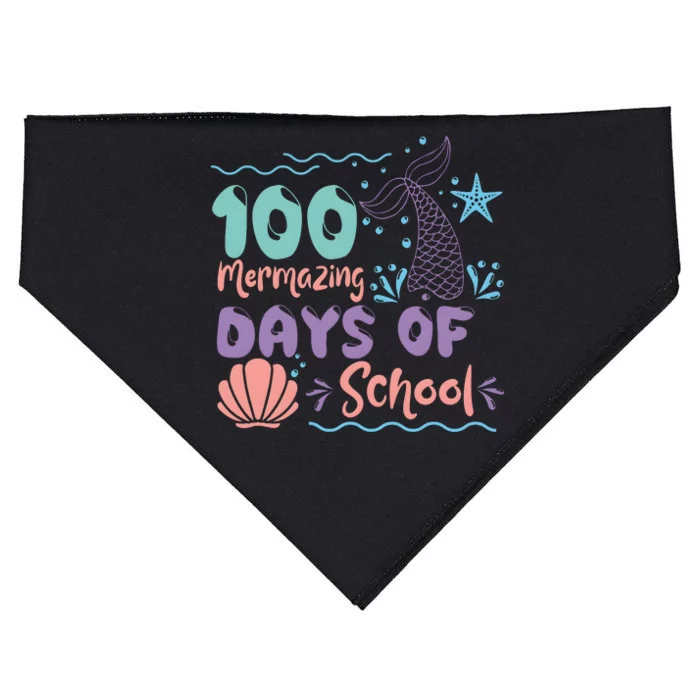 100 Mermazing Days Of School Celebration USA-Made Doggie Bandana