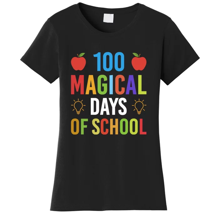 100 Magical Days Of School Gift Teacher Student Women's T-Shirt