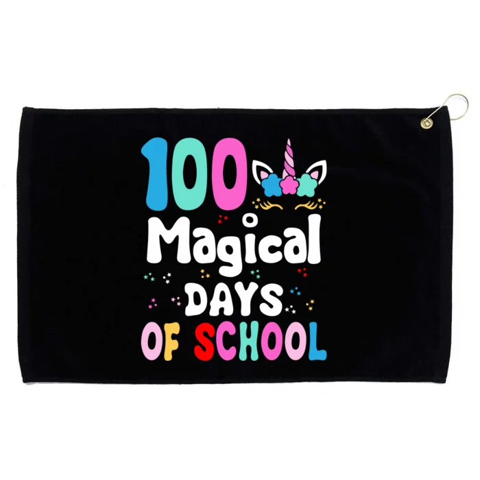 100th Day of School Unicorn 100 Magical Days Teacher Girls Grommeted Golf Towel