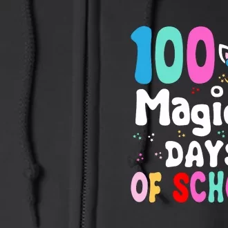 100th Day of School Unicorn 100 Magical Days Teacher Girls Full Zip Hoodie