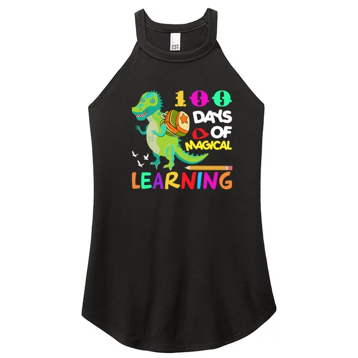 100 Magical Days Of Learning Dinosaur 100th Day School Gift Women’s Perfect Tri Rocker Tank