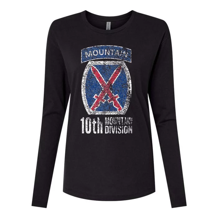 10TH MOUNTAIN DIVISION ARMY INFANTRY US USA VETERAN Womens Cotton Relaxed Long Sleeve T-Shirt