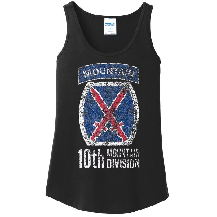 10TH MOUNTAIN DIVISION ARMY INFANTRY US USA VETERAN Ladies Essential Tank