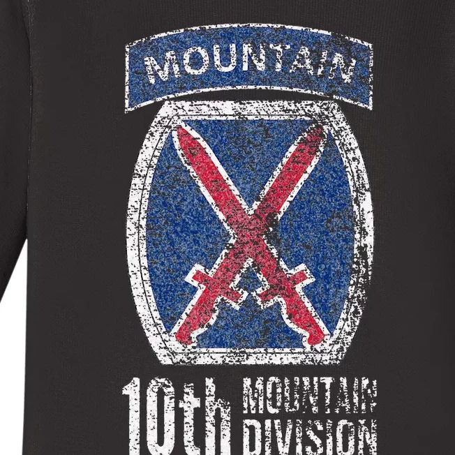 10TH MOUNTAIN DIVISION ARMY INFANTRY US USA VETERAN Baby Long Sleeve Bodysuit