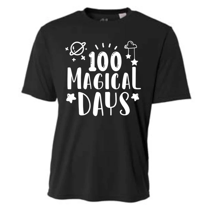 100 Magical Days Of Kindergarten Teacher 100 Day Of School Gift Cooling Performance Crew T-Shirt