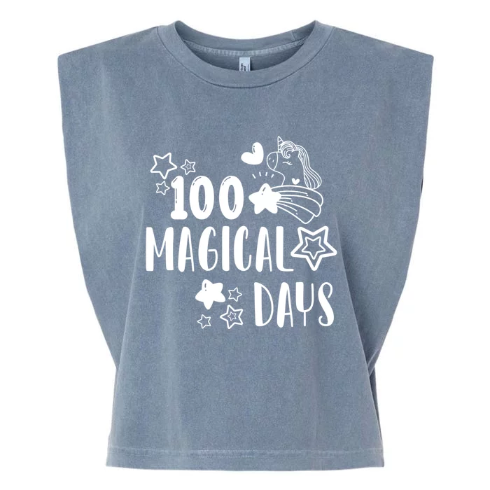 100 Magical Days Of Kindergarten Unicorn Lovers 100 Days Cool Gift Garment-Dyed Women's Muscle Tee