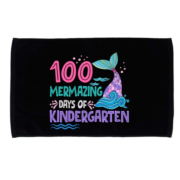 100 Mermazing Days Of Kindergarten 100th Days Mermaid Gift Microfiber Hand Towel