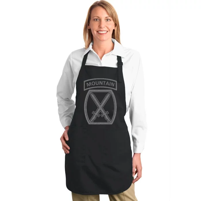 10th Mountain Division Army Infantry Us Usa Veteran Gray Full-Length Apron With Pocket