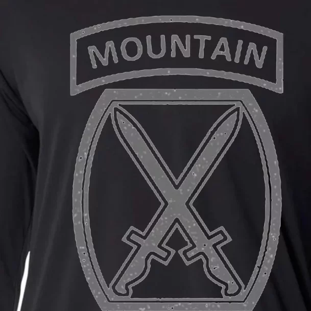 10th Mountain Division Army Infantry Us Usa Veteran Gray Cooling Performance Long Sleeve Crew