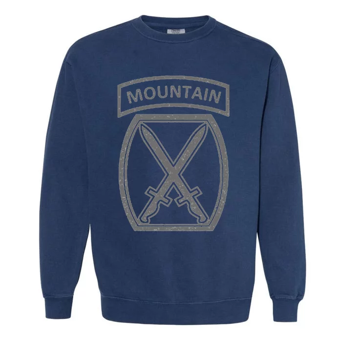 10th Mountain Division Army Infantry Us Usa Veteran Gray Garment-Dyed Sweatshirt