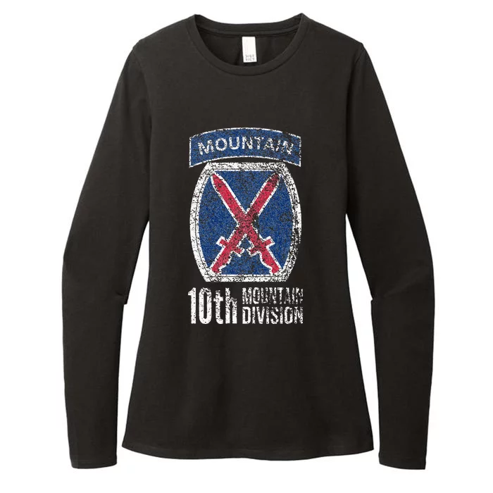 10TH MOUNTAIN DIVISION ARMY INFANTRY US USA VETERAN Womens CVC Long Sleeve Shirt