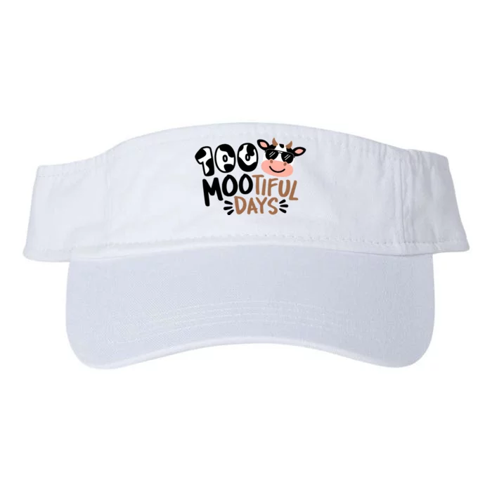 100 Mootiful Days Cow Pattern With Glasses 100 Days Of Schoo; Valucap Bio-Washed Visor