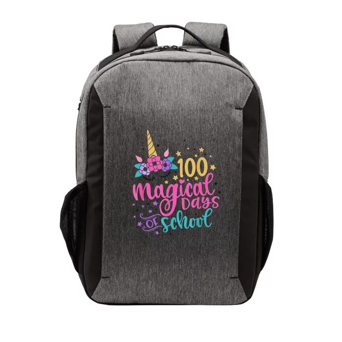 100 Magical Days Of School Unicorn Gift Teacher Student. Vector Backpack