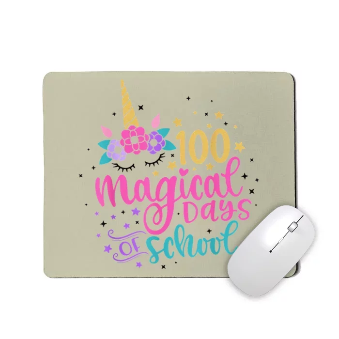 100 Magical Days Of School Unicorn Gift Teacher Student. Mousepad