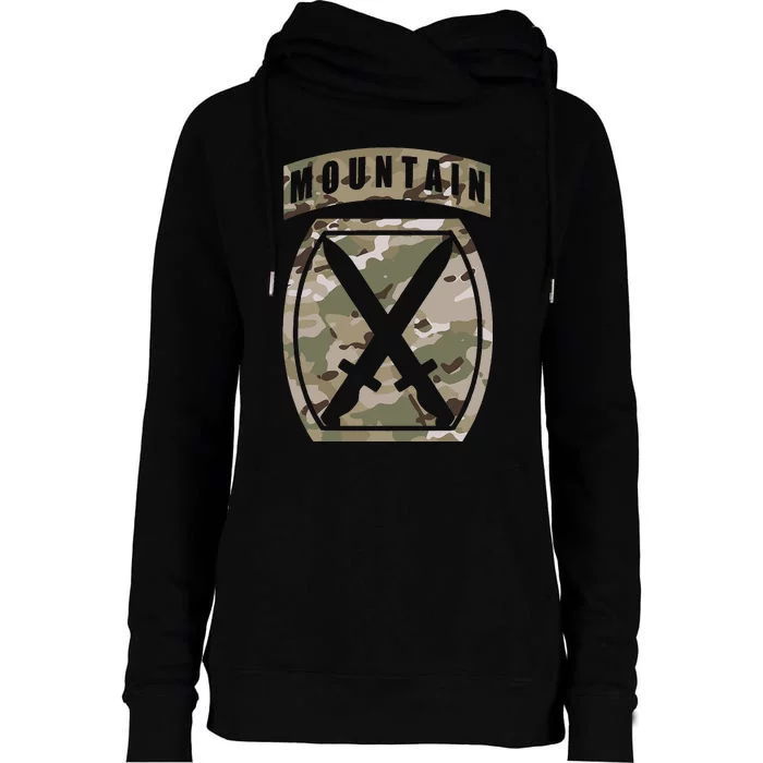 10th Mountain Division Patch 10th Mtn Ocp Multicam Camo Womens Funnel Neck Pullover Hood