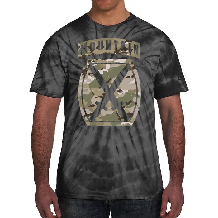 10th Mountain Division Patch 10th Mtn Ocp Multicam Camo Tie-Dye T-Shirt