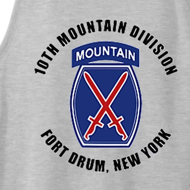 10th Mountain Division Fort Drum New York Ladies Tri-Blend Wicking Tank