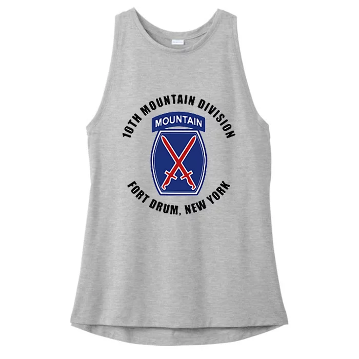 10th Mountain Division Fort Drum New York Ladies Tri-Blend Wicking Tank