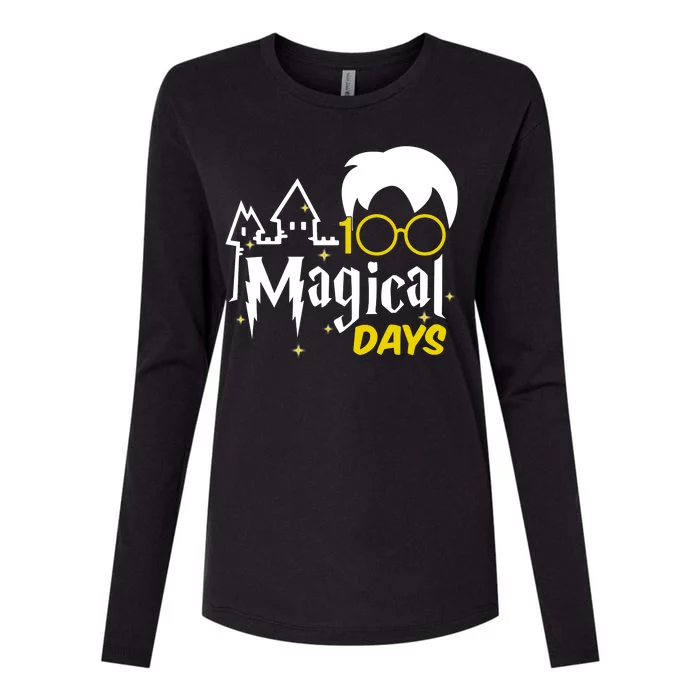 100 Magical Days Wizard 100th Days Of School Womens Cotton Relaxed Long Sleeve T-Shirt