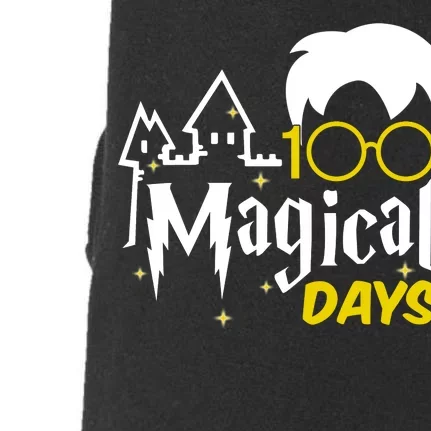 100 Magical Days Wizard 100th Days Of School Doggie 3-End Fleece Hoodie