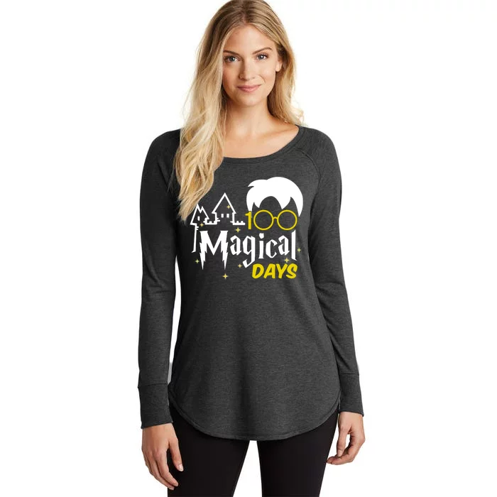 100 Magical Days Wizard 100th Days Of School Women's Perfect Tri Tunic Long Sleeve Shirt