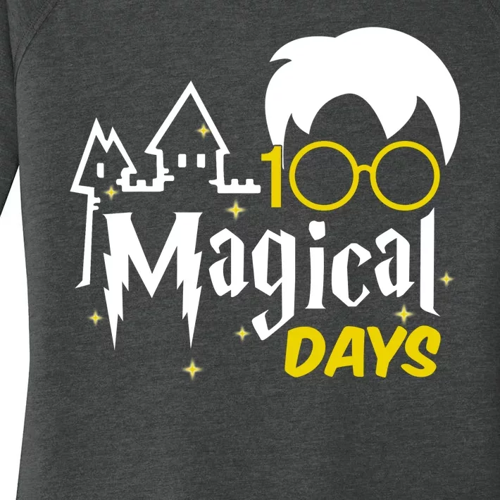 100 Magical Days Wizard 100th Days Of School Women's Perfect Tri Tunic Long Sleeve Shirt