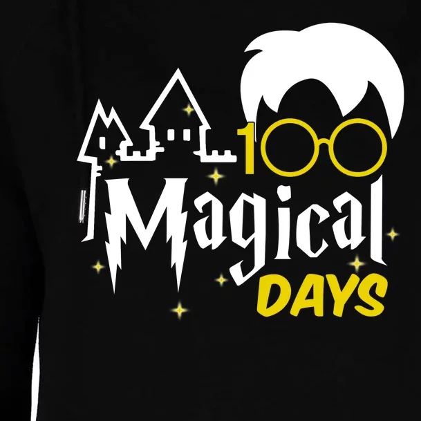 100 Magical Days Wizard 100th Days Of School Womens Funnel Neck Pullover Hood